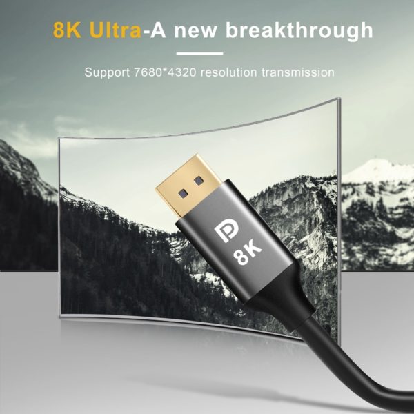 DisplayPort 1.4 Cable -- 8K 4K HDR 60Hz 144Hz 32.4Gbps - Image 3