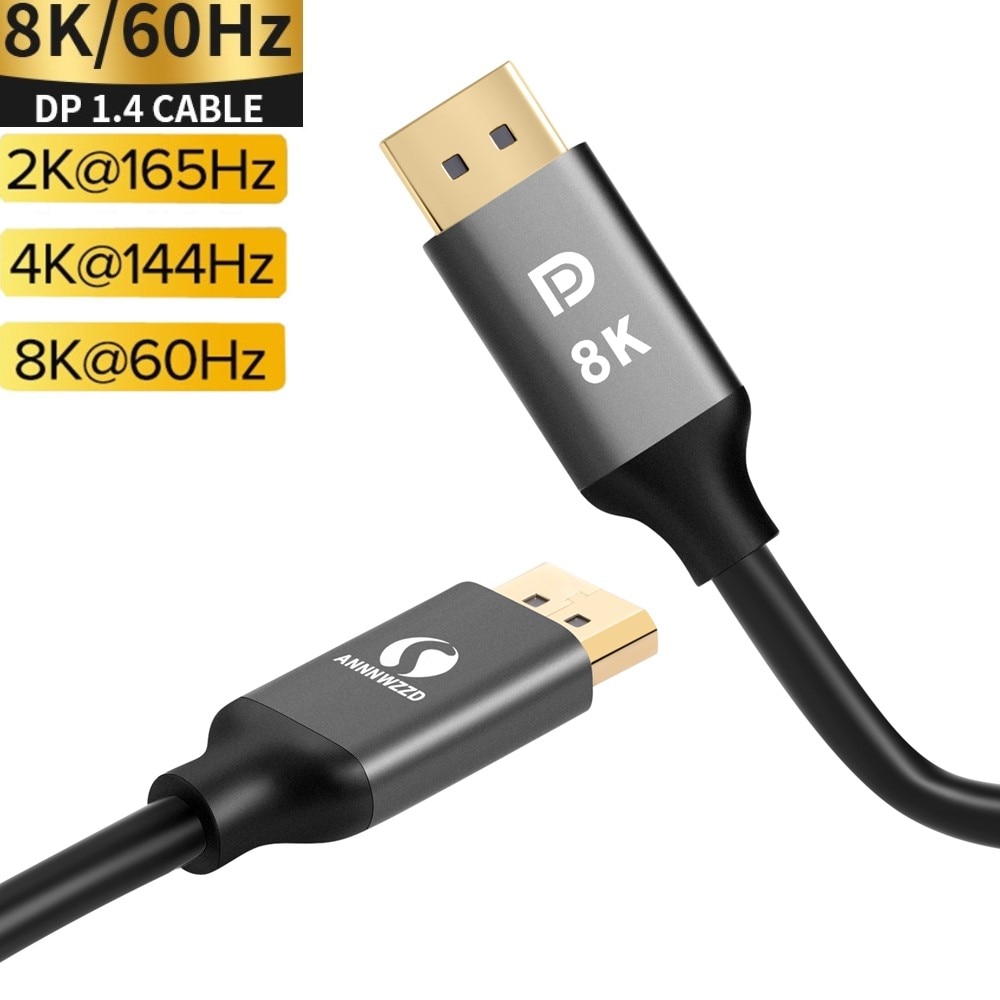 DisplayPort 1.4 Cable — 8K 4K HDR 60Hz 144Hz 32.4Gbps